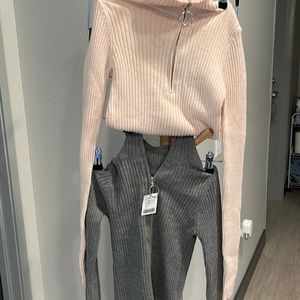 Urban outfitters cropped half zip sweaters
